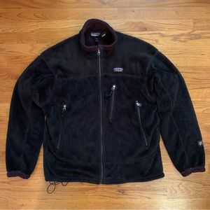 Vtg Patagonia Regulator R Polartec Mens Jacket Deep Pile Furry Made USA Logo L
